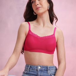 DressBerry Lightly Padded Lace Insert Mesh Bra-picture-18
