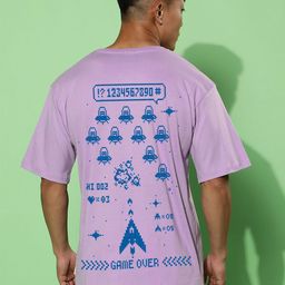 VEIRDO Men Graphic Printed Round Neck Pure Cotton Oversized T-Shirt-image-78
