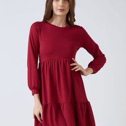 SZN Puff Sleeve Fit & Flare Dress-image-76