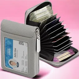 LAKSH Unisex Zip Detail Leather Card Holder-picture-44