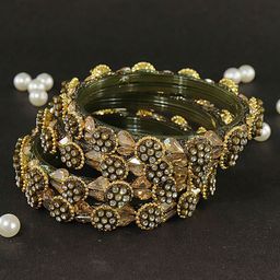 ZULKA Set Of 4 CZ-Studded Bangles-37