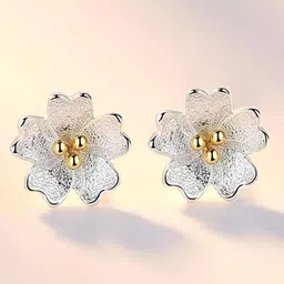 MYKI Silver-Plated Contemporary Stainless Steel Cubic Zirconia Studs-25