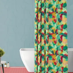 ArtzFolio Green & Red Printed Waterproof Shower Curtain-image-66