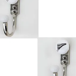 IndianShelf White and Black 2 Pieces Train Ceramic Wall Hooks-8