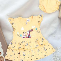 SHAKTI CREATION Girls Conversational Printed Fit and Flare Dress-31