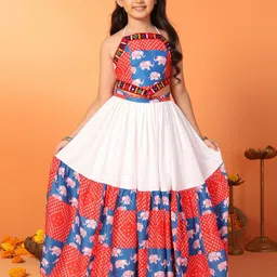 Sangria Girls Printed With Embroidered Lehenga Choli-picture-25