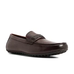 ALDO Men Solid Leather Loafers-picture-1