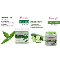 FEELHIGH Neem & Cucumber Face & Body Scrubs 500ml Each image 2