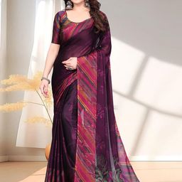 SUPERLAXMI Floral Pure Chiffon Saree-47