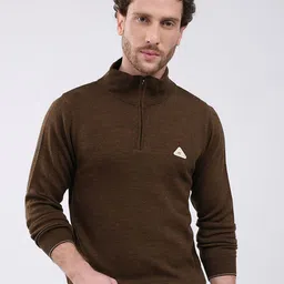 Monte Carlo Men Woollen Mock Neck Full Sleeve Pullover-picture-8