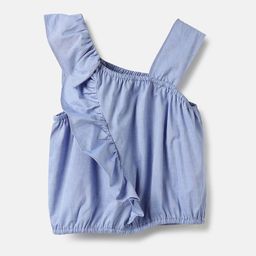 United Colors of Benetton Girls Vertical Stripes Ruffles One Shoulder Balloon Top-image-11