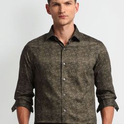 Arrow New York Men Spread Collar Abstract Printed Cotton Slim Fit Formal Shirt-image-75