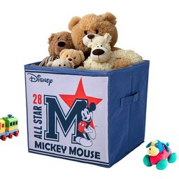 Kuber Industries Navy Blue & White Disney Mickey Star Printed Multi-Utility Organiser-52