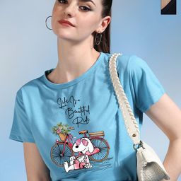 Metronaut Women 2 Printed Bio Finish Applique T-shirt-image-49