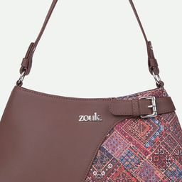 ZOUK Bhuj Rabari Printed Leather Bucket Handheld Bag image 3