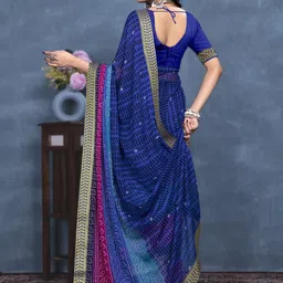 KANOODA Printed Pure Georgette Bandhani Saree-picture-41