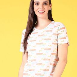 V-Mart Women Conversational Printed Round Neck Cotton T-shirt-picture-21