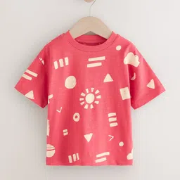 NEXT Boys Printed Drop-Shoulder Sleeves Pure Cotton T-shirt-37