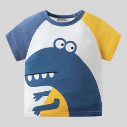 LULU & SKY Boys Typography Colourblocked Drop-Shoulder Sleeves Applique T-shirt-image-65