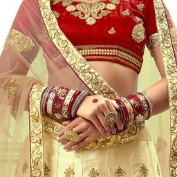 Maroosh Embroidered Thread Work Unstitched Lehenga & Blouse With Dupatta image 3