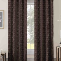 Aura Brown Set of 2 Black Out Long Door Curtain-image-53