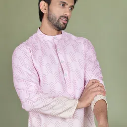 Anouk Men Printed Regular Sequinned Kurta with Pyjamas image 2