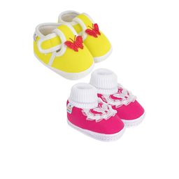 NESKA MODA Newborn 3 To 12 Months Cotton Baby Booty 2 Pair SkinFriendly Frill Butterfly Booties-image-53