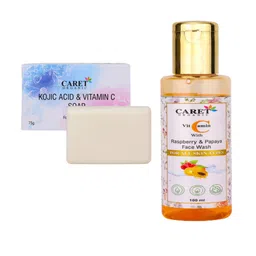 CARET ORGANIC Kojic Acid, Vitamin C Soap With Vitamin C With Raspberry & Papaya Face Wash-16