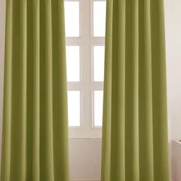 HOMEMONDE Green 2 Pieces Black Out Door Curtains-picture-12
