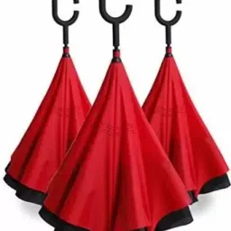 PACK 3 : C Type Handle Double Layer Inverted Upside Down Reversible Umbrella-image-10