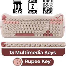 ZEBRONICS Zeb - Companion 303 Wireless Standard Multi-device Keyboard Compatible with Desktop, Laptop, Mac With Multimedia Keys, Rupee key, upto 1600 DPI Mouse and image 3