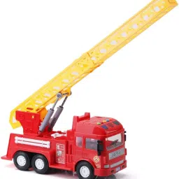 Crane Truck Fire Rescue Friction Powered Toy Light Pull Back Vehicle for Kids-39
