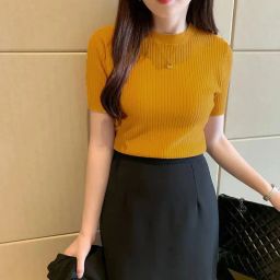 Casual Regular Sleeves Solid Women Yellow Top-image-85