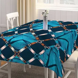 Arrabi  Blue  & White Printed  8 Seater Rectangle Table Cover image 2