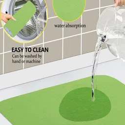 Kuber Industries Green Rectangular Microfiber Drying Table Placemats image 3