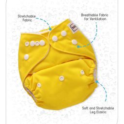 Babyhug Free Size Reusable Cloth Diaper With Insert - Pink & Babyhug Free Size Reusable Cloth Diaper With Insert - Yellow image 2