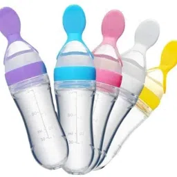 Baby Fruit Food Feeding Bottle Silicone with Spoon multicolor - 120 ml-image-62