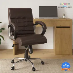 Falcon Medium Back Office Revolving Leatherette Chair Leatherette Office Arm Chair-image-14
