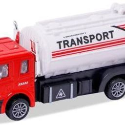 Transport truck in metal pull back function | Die Cast Metal Oil Transporter Truck for Kids | Hot Alloy Wheels Metal Transporter Truck 1:50 Scale in Pull Back function for Kids | Fire Truck Water Transporter Metal Die Cast model for Kids with Pull Back function-picture-0