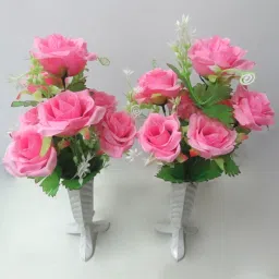 Paper Rose artificial Flower Pink Rose Artificial Flowerwith Pot-image-8
