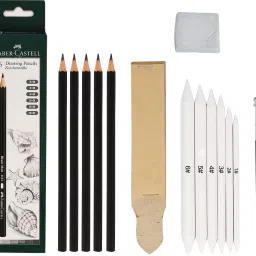 6Sketch Pencils+Blender,Eraser+1 Torillions Pencil Sharpener 1 Extender-image-12