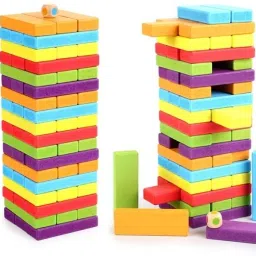 54 pcs Color Zenga Colorful Wooden Blocks Tumbling Tower-16