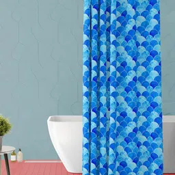 ArtzFolio Blue Geometric Printed Waterproof Shower Curtain-image-30