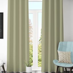 Galaxy Home Decor Green 2 Pieces Black Out Long Door Curtain-image-74