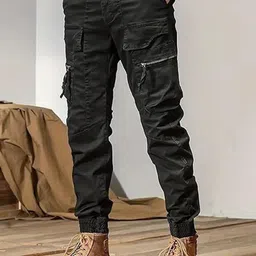 R.Code by The Roadster Life Co. Men Regular Fit High Rise Cotton Cargo Trousers-image-55
