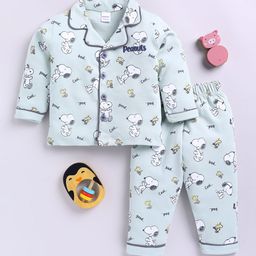 Moms Love Infant Boys Peanuts Printed Pure Cotton Night Suit - MLS24556PNBNWTO_GREEN-image-82