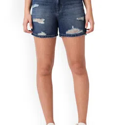 Kraus Jeans Women Slim Fit High-Rise Denim Shorts-picture-17