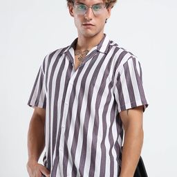 MOHICANS Striped Self Design Spread Collar Regular Fit Casual Shirt-picture-18