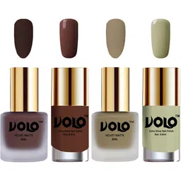 VOLO Set Of 4 Velvet Matte & Extra Shine Nail Polish-8 ml & 9.9 ml Each Shade 02- 37-19-40 image 1