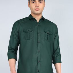 KHUSHI CREATION Men Original Fit Spread Collar Solid Cotton Casual Shirt-image-93